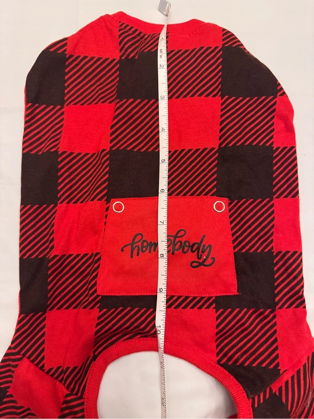 Homebody Red & Black Buffalo Plaid Dog Pajamas One Piece PJs Small Dog Up to 12